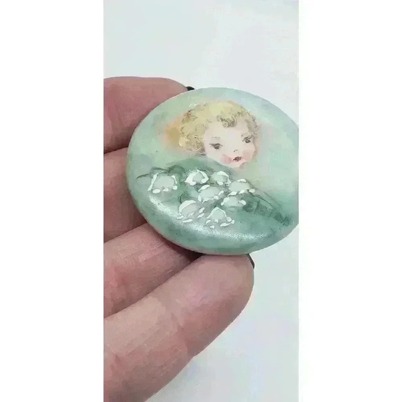 Vintage Jewelry Trinket Ring Gift Box Porcelain Hand Painted Moriage Trim - Picture 7 of 10